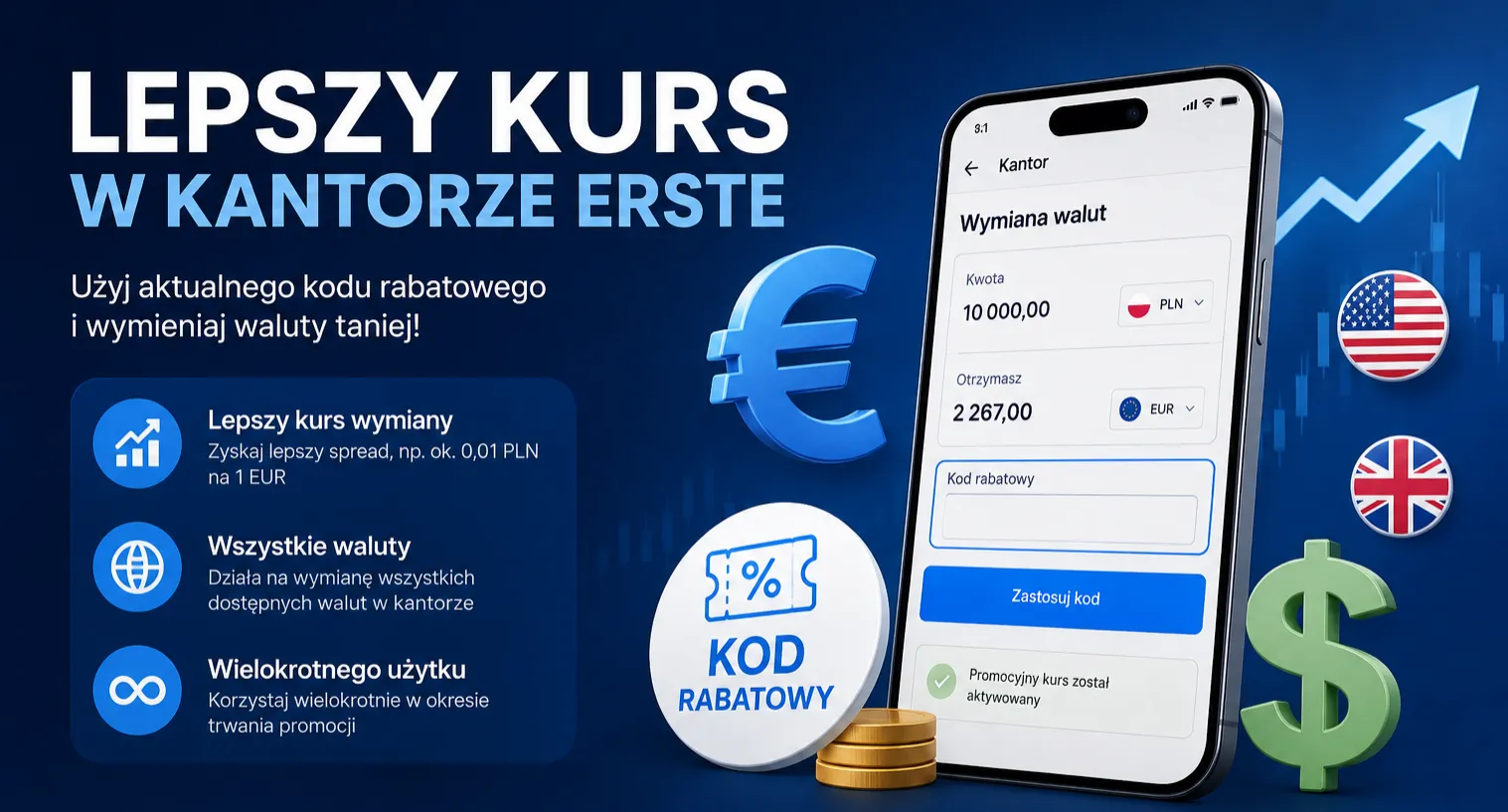 Aktualny kod rabatowy do Kantoru Erste w sierpniu 2026